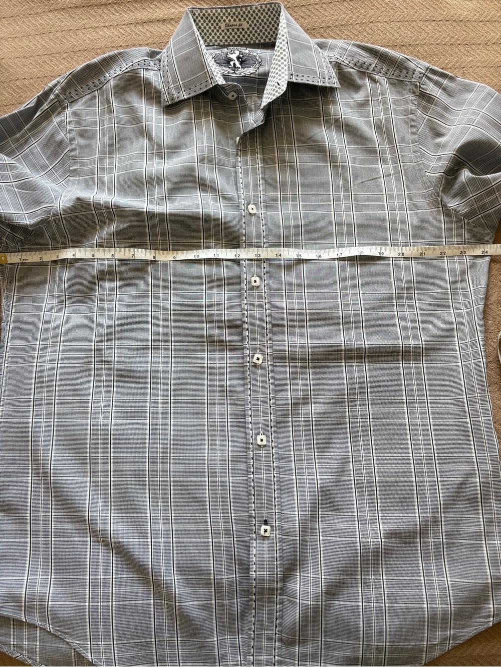 Bugatchi Grey Plaid Dress Shirt - Picture 7 of 13